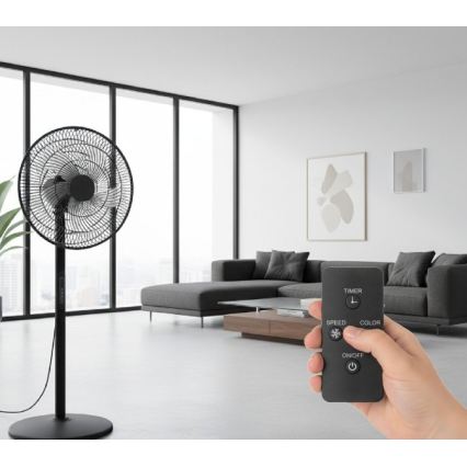 Staande ventilator VIENTO-R 40W/230V zwart + afstandsbediening