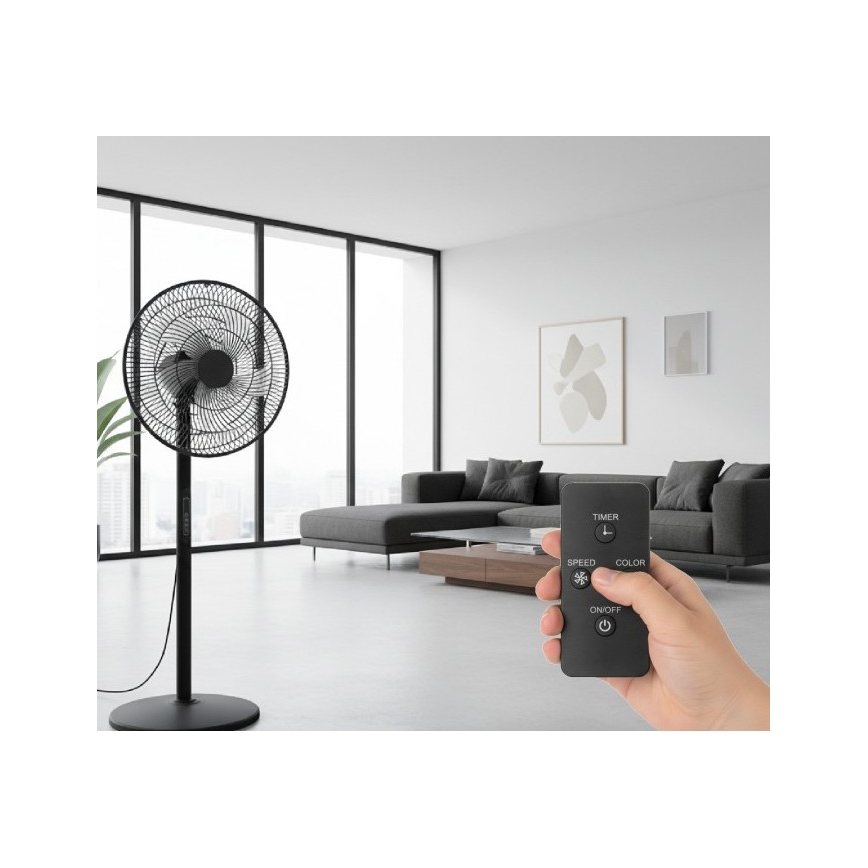 Staande ventilator VIENTO-R 40W/230V zwart + afstandsbediening
