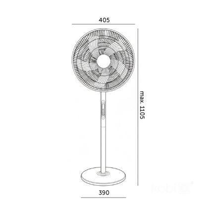 Staande ventilator VIENTO-R 40W/230V zwart + afstandsbediening