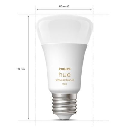 Starter kit Philips Hue White Ambiance 3xE27/11W 2200-6500K + dispositif d'interconnexion et télécommande