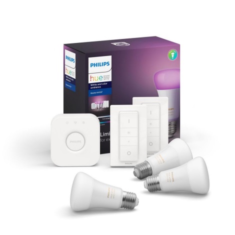 Starter kit Philips Hue WHITE AND COLOR AMBIANCE 3xE27/9W/230V