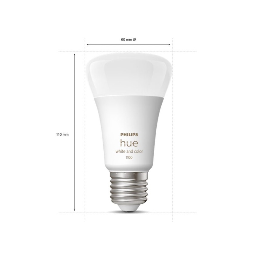 Starter Pakket Philips Hue WHITE AND COLOR AMBIANCE 3xE27/9W 2000-6500K + verbindingsapparaat