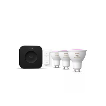 Startset Philips Hue WHITE AND COLOR AMBIANCE 3xGU10/4,2W 2000-6500K + Hue Bridge