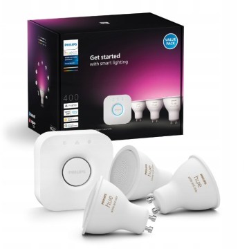 Starterset Philips Hue WHITE AND COLOR AMBIANCE 3xGU10/4,2W/230V 2200-6500K + Hue Bridge