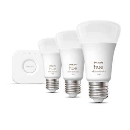 Starterset Philips Hue WHITE AND COLOR AMBIANCE 3xE27/9W/230V 2000-6500K + Hue Bridge