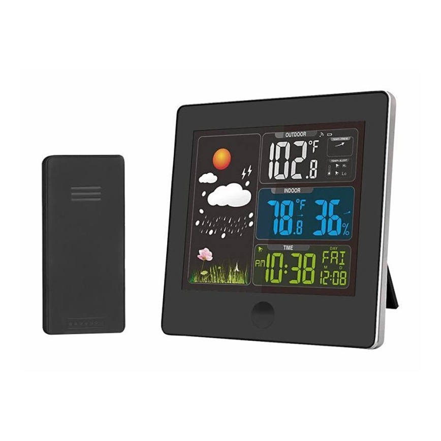 Station météo avec écran LCD 230V noire