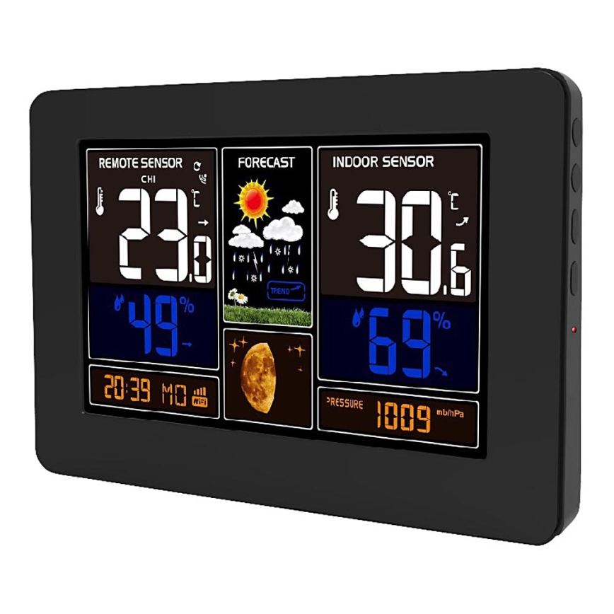 Station météo avec écran LCD couleur 2xAA/5V + 2xAA Wi-Fi Tuya