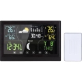 Station météo noire à écran couleur — alimentation 5V/2xAAA