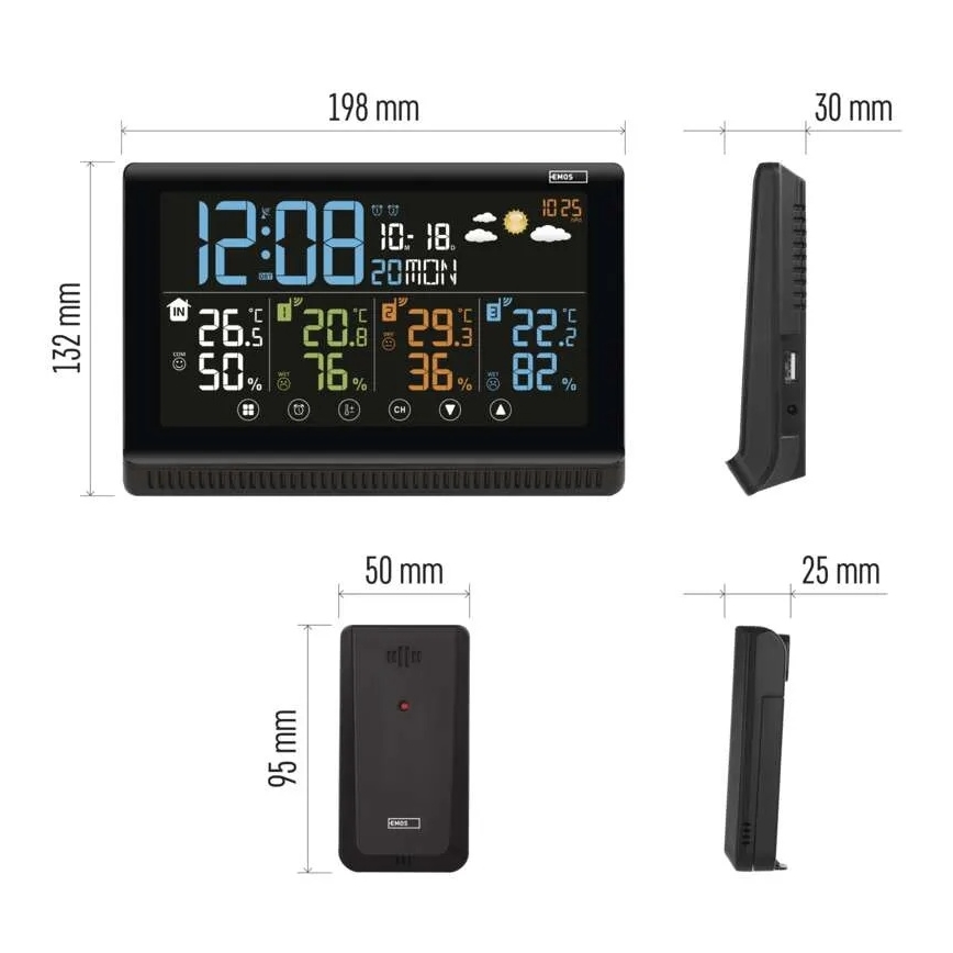 Station météo sans fil 5V/3xAAA + 2xAAA