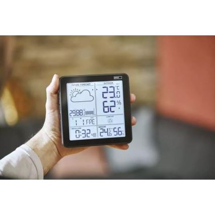 Station météo sans fil avec réveil 3xAA + 2xAAA noir