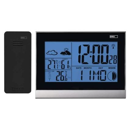 Station météo sans fil avec réveil 3xAAA + 2xAAA noir