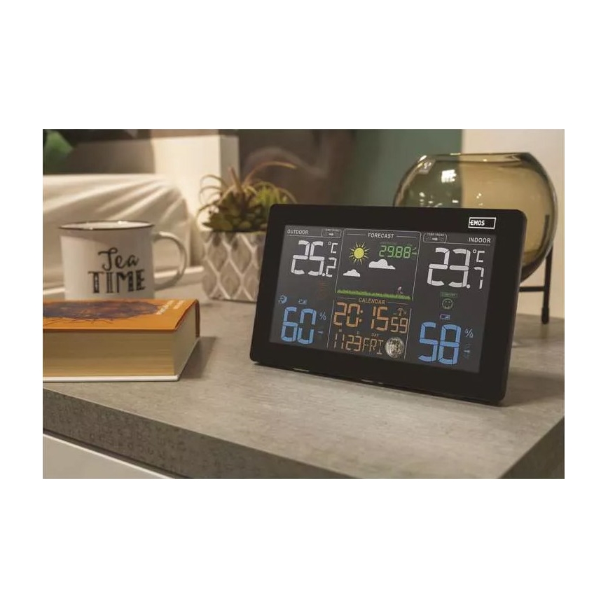 Station météo sans fil avec réveil 5V/3xAAA + 2xAAA noir