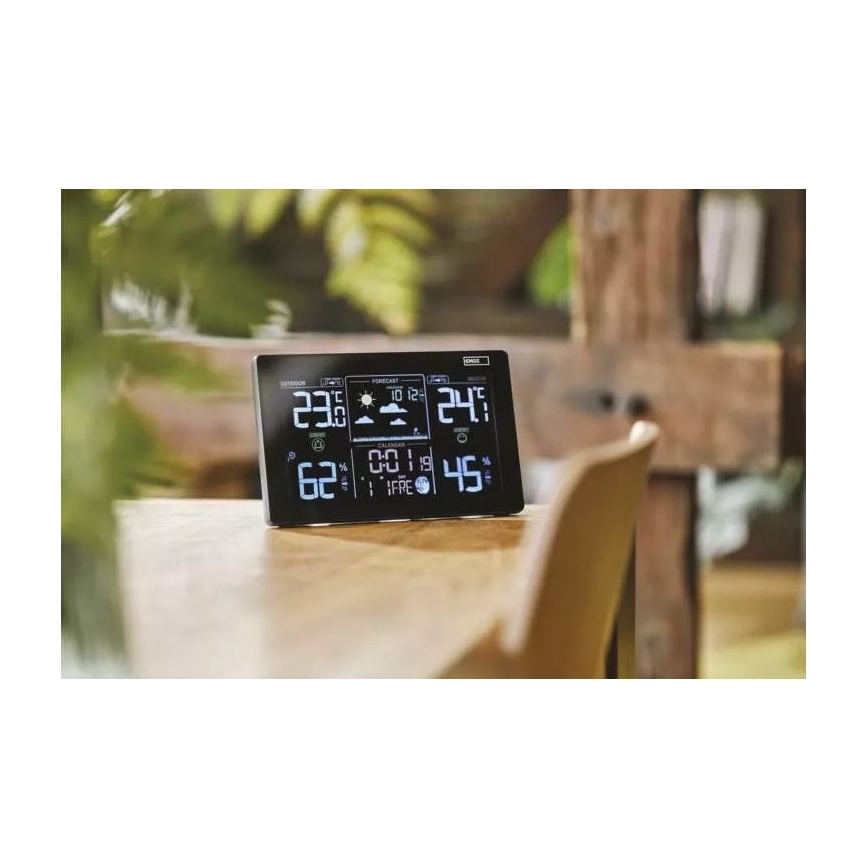Station météo sans fil avec réveil 5V/3xAAA + 2xAAA noir