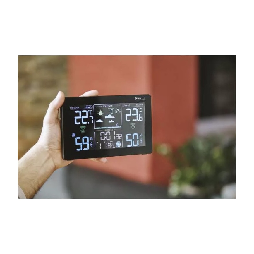 Station météo sans fil avec réveil 5V/3xAAA + 2xAAA noir