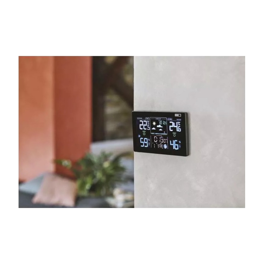 Station météo sans fil avec réveil 5V/3xAAA + 2xAAA noir