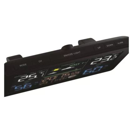 Station météo sans fil avec réveil 5V/3xAAA + 2xAAA noir