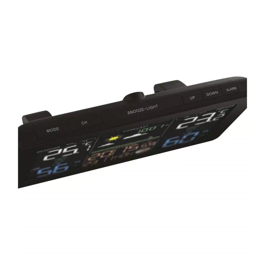 Station météo sans fil avec réveil 5V/3xAAA + 2xAAA noir