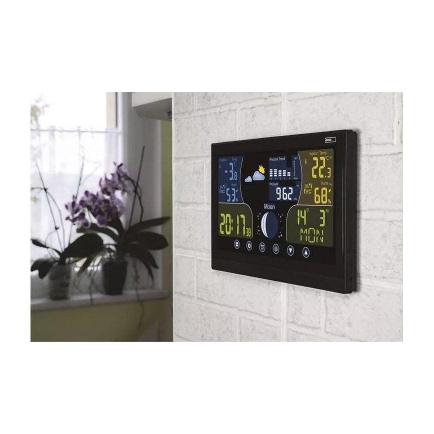 Station météo sans fil avec réveil 3xAAA/5V + 2xAAA noir
