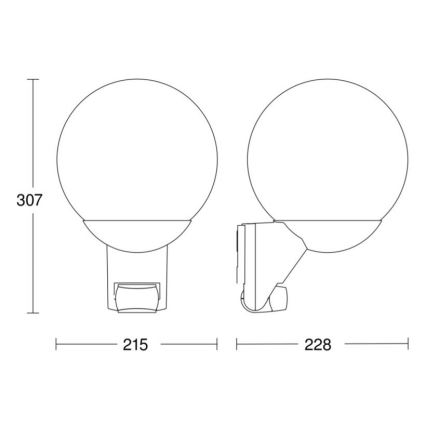 Steinel 035723 - Applique murale extérieur avec détecteur L585S 1xE27/60W/230V