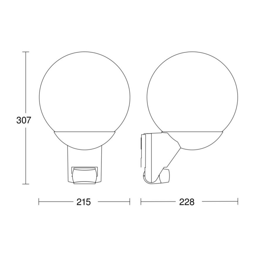 Steinel 035723 - Buiten wandlamp met sensor L585S 1xE27/60W/230V IP44
