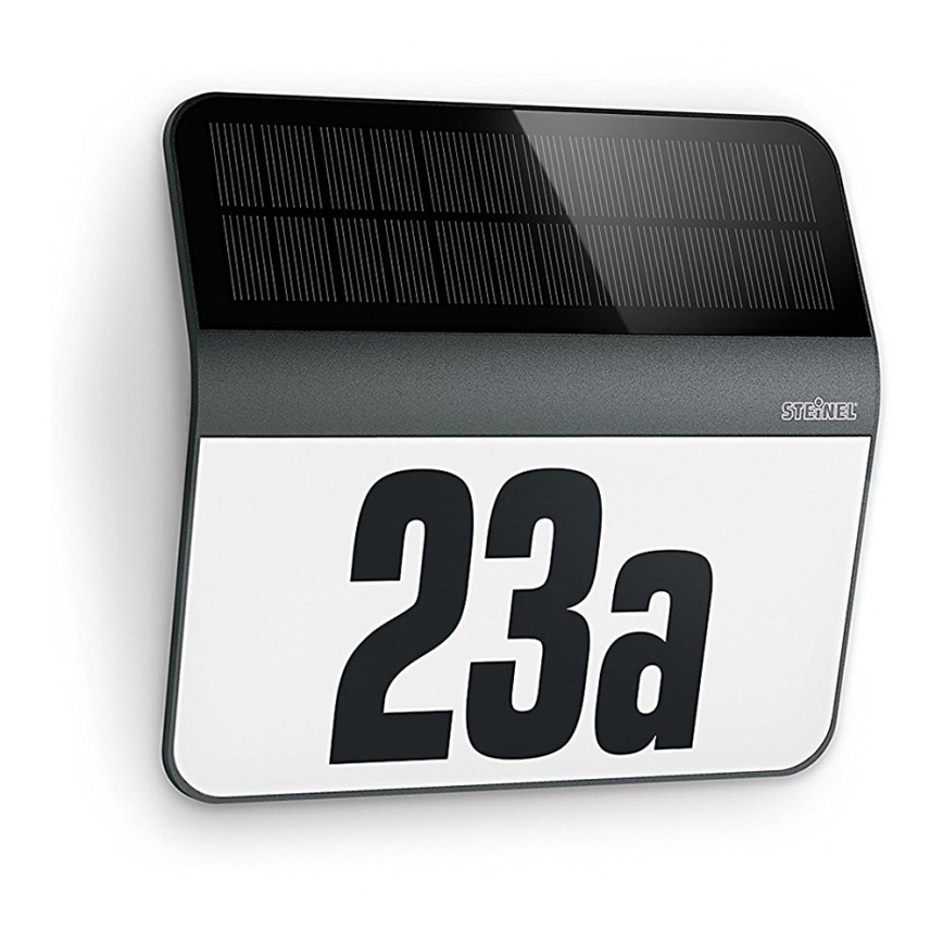 STEINEL 035730 - Numéro de maison solaire LED XSolar LH-N LED/0,03W IP44 2500 mAh