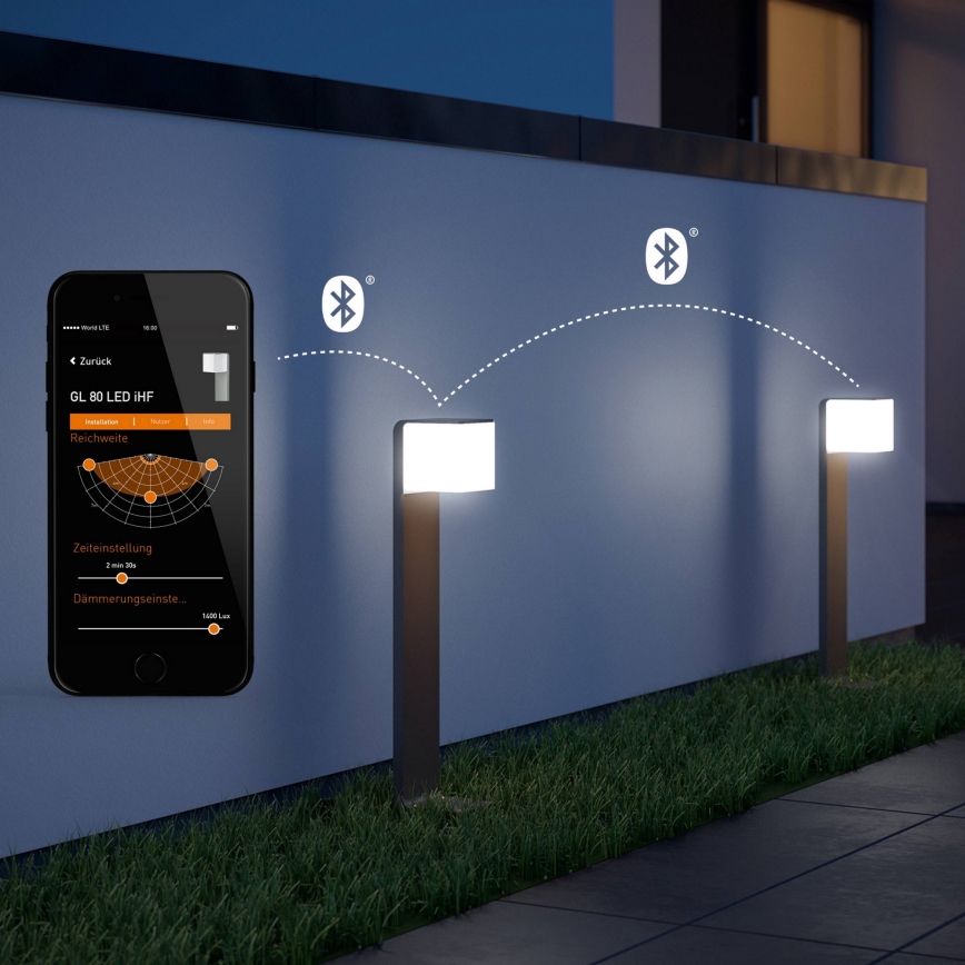 Steinel 055486 - LED Buitenlamp zuil met sensor CUBO LED/9,5W/230V IP44 zilver