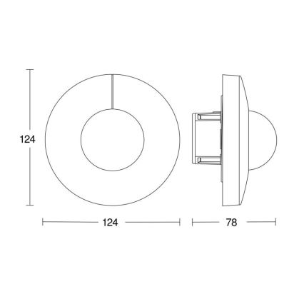 Steinel 058197 - Détecteur de mouvement IS 3360-R KNX V3 IP54 arrondi blanc