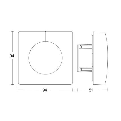 Steinel 058326 - Détecteur de lumière Dual V3 KNX carré blanc