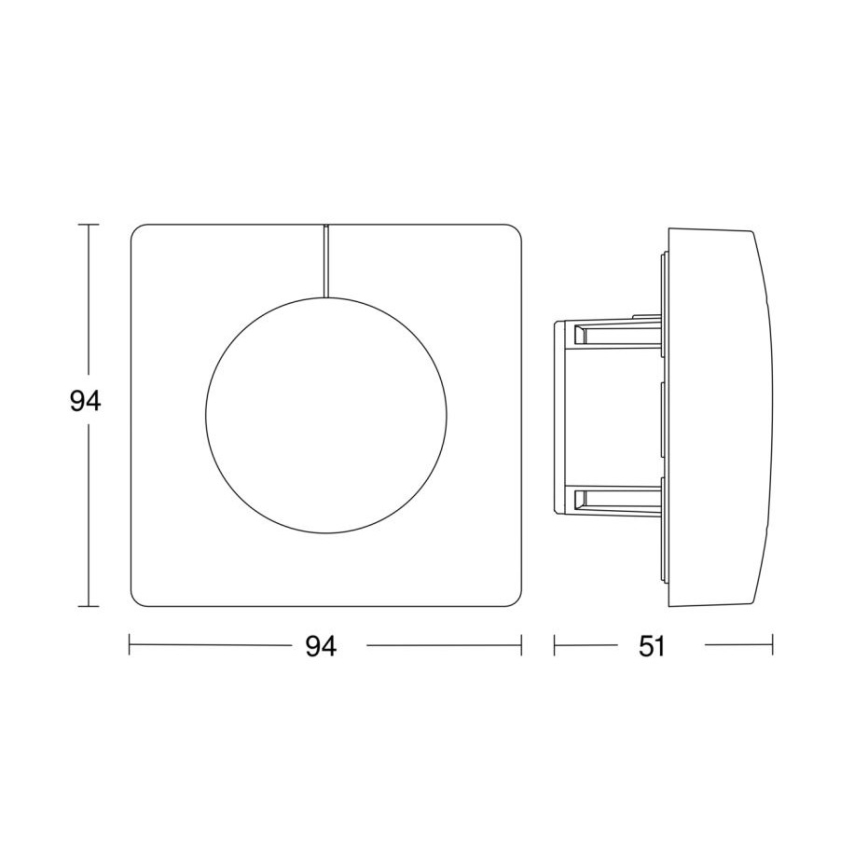 Steinel 058326 - Licht Sensor Dual V3 KNX vierkant wit