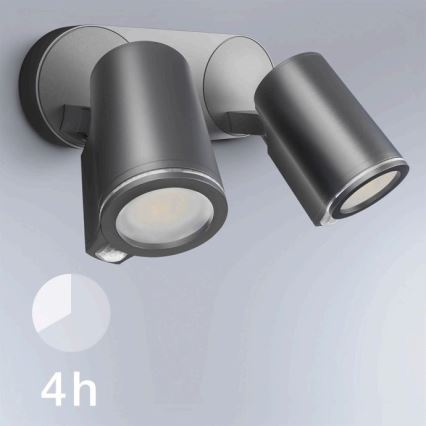 STEINEL 058654 - LED Lamp met sensor voor buiten SPOT DUO 2xGU10/7,5W/230V IP44