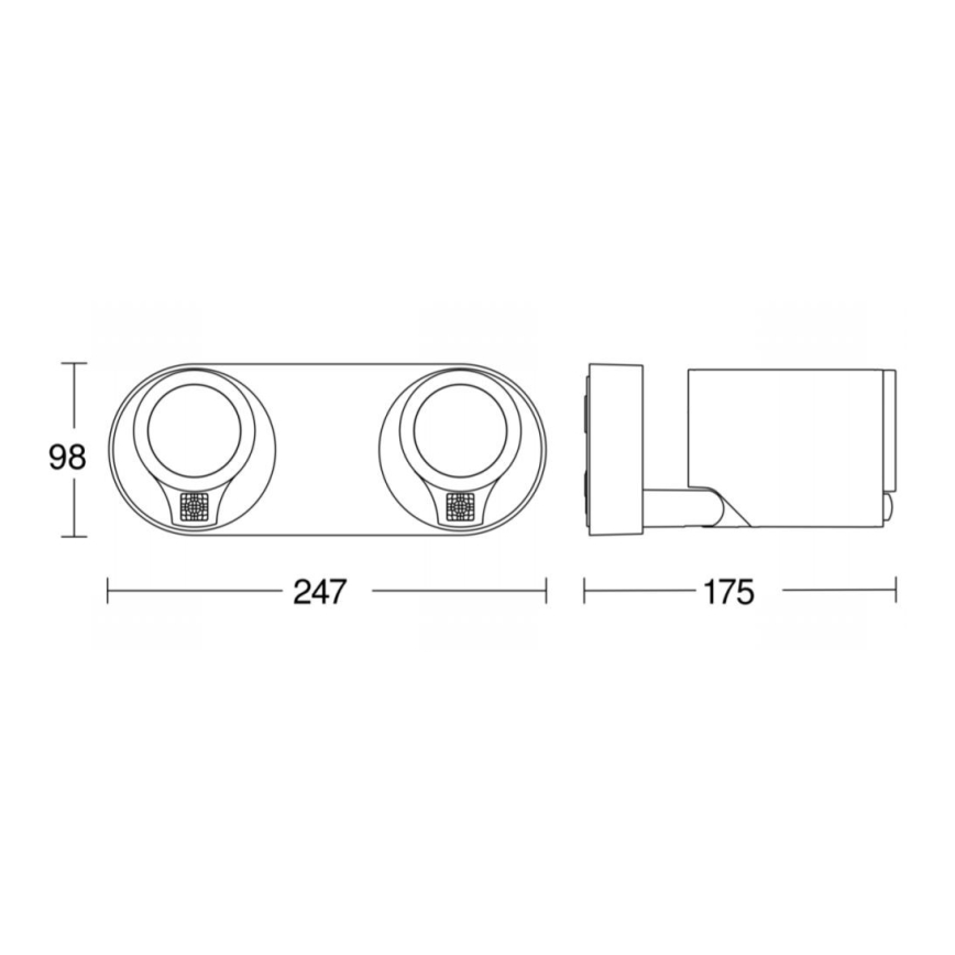 STEINEL 058654 - LED Lamp met sensor voor buiten SPOT DUO 2xGU10/7,5W/230V IP44