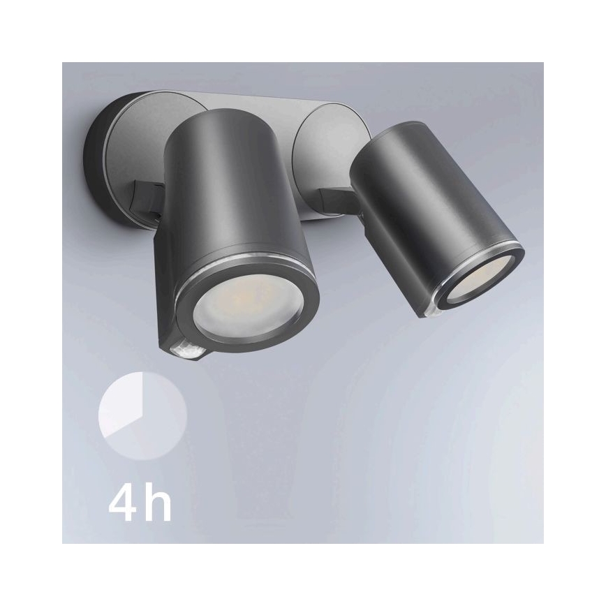 STEINEL 058654 - Applique murale d'extérieur LED avec capteur SPOT DUO 2xGU10/7,5W/230V IP44