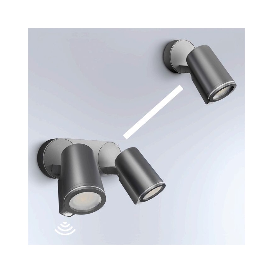 STEINEL 058654 - Applique murale d'extérieur LED avec capteur SPOT DUO 2xGU10/7,5W/230V IP44