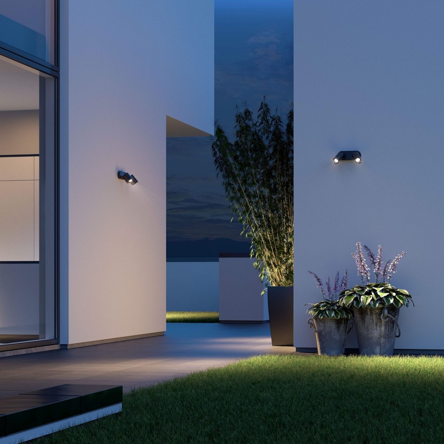 STEINEL 058654 - Applique murale d'extérieur LED avec capteur SPOT DUO 2xGU10/7,5W/230V IP44