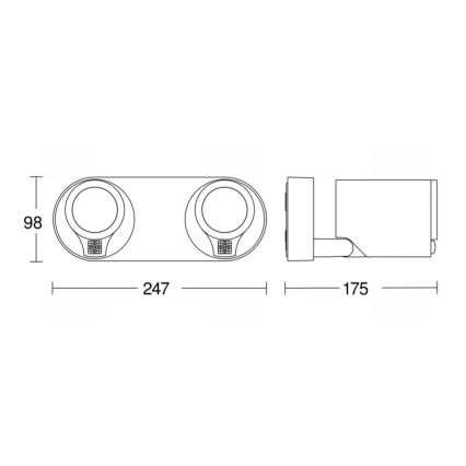 STEINEL 058654 - Applique murale d'extérieur LED avec capteur SPOT DUO 2xGU10/7,5W/230V IP44