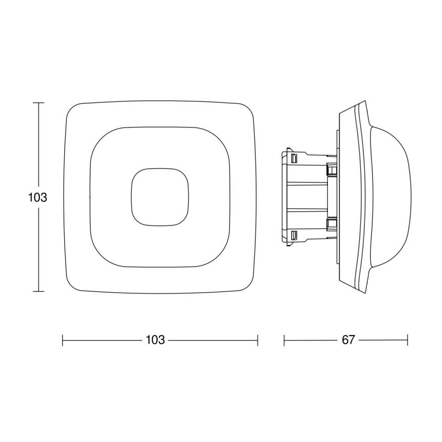 Steinel 064334 - Aanwezigheidsdetector IR Quattro HD-2 24m COM2 wit