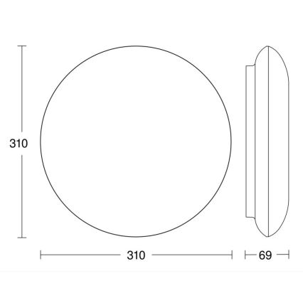 Steinel 068196 - Plafonnier salle de bain avec détecteur DL Vario Quattro PRO S LED/14W/230V IP54