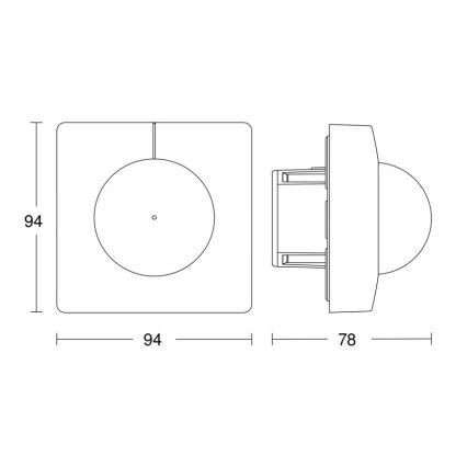 Steinel 068530 - Bewegingssensor IS 3360 40m COM1 vierkant zwart