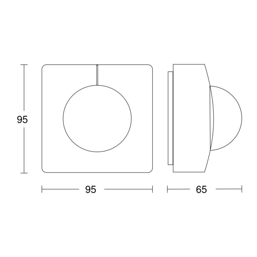 Steinel 068561 - Bewegingssensor IS 3360 40m V3 KNX IP54 vierkant zwart
