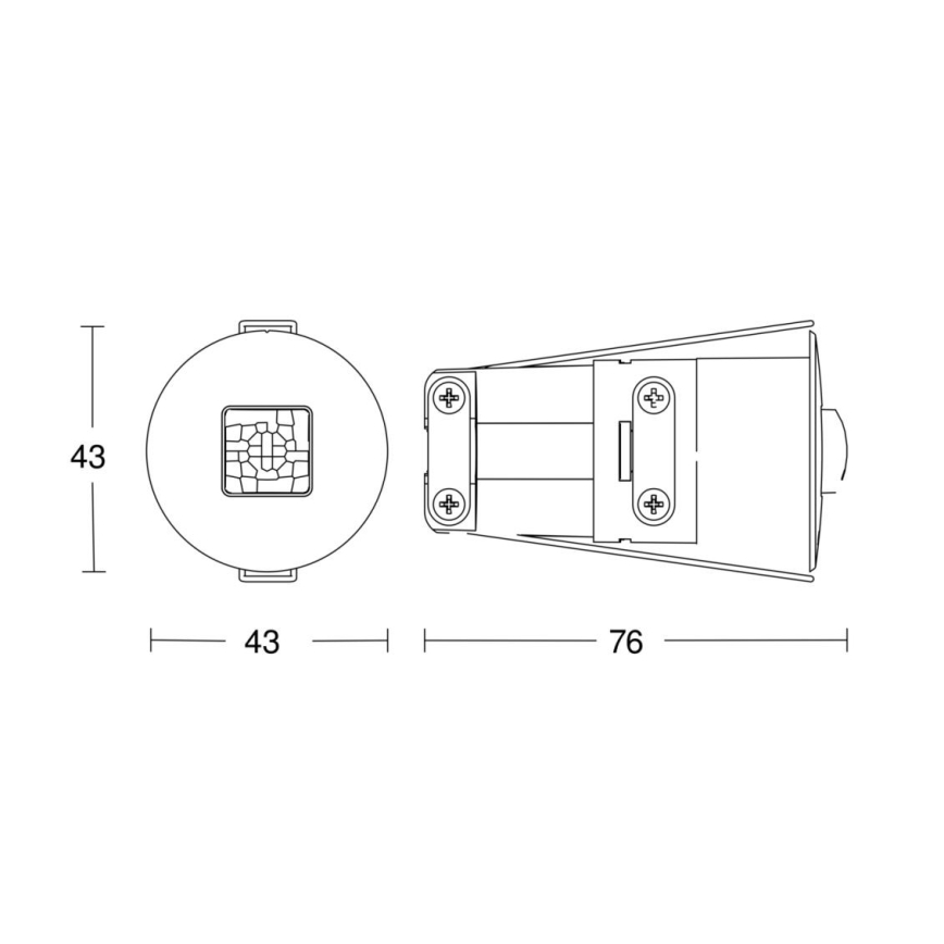 Steinel 068639 - Détecteur de présence IR Quattro MICRO 6m COM1 IP65 noir