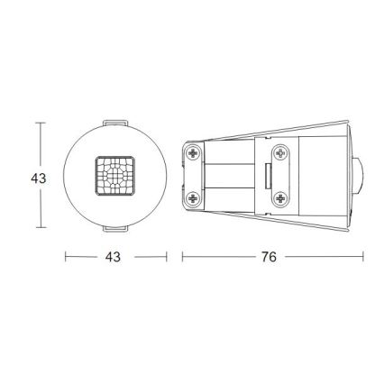 Steinel 068646 - Aanwezigheidsdetector IR Quattro MICRO 6m KNX IP65 rond zwart