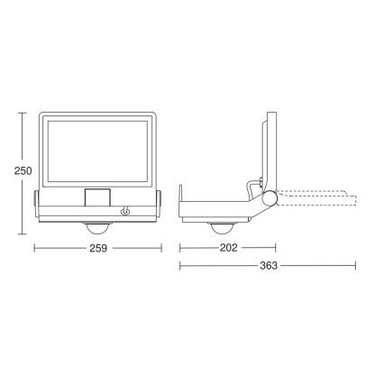 Steinel 069551 - LED Schijnwerper met sensor XLED PRO ONE Plus S LED/33,8W/230V IP44 3000K antraciet + afstandsbediening