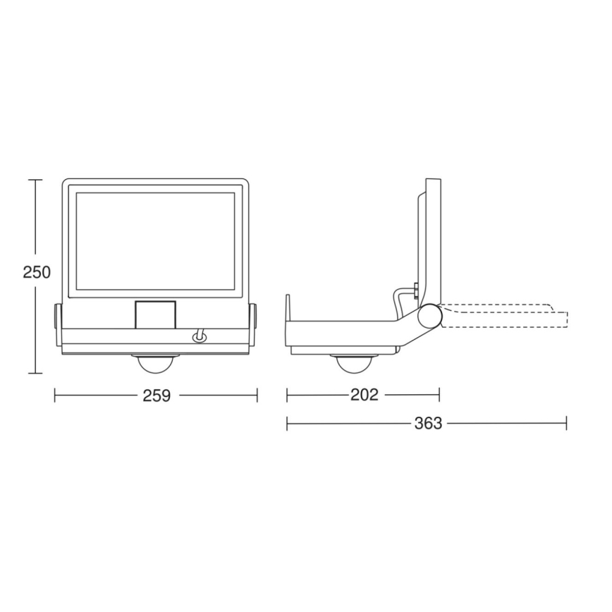 Steinel 069551 - LED Schijnwerper met sensor XLED PRO ONE Plus S LED/33,8W/230V IP44 3000K antraciet + afstandsbediening