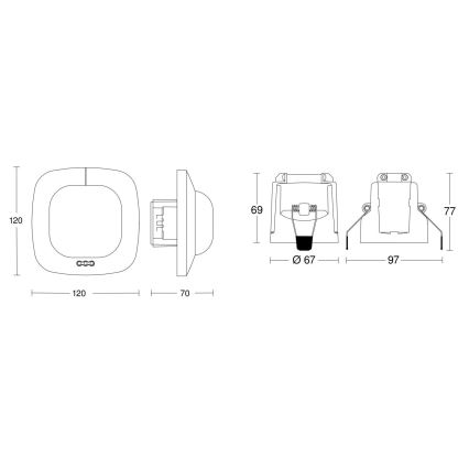 Steinel 079369 - Aanwezigheidsdetector IR Quattro HD 24m COM1 wit