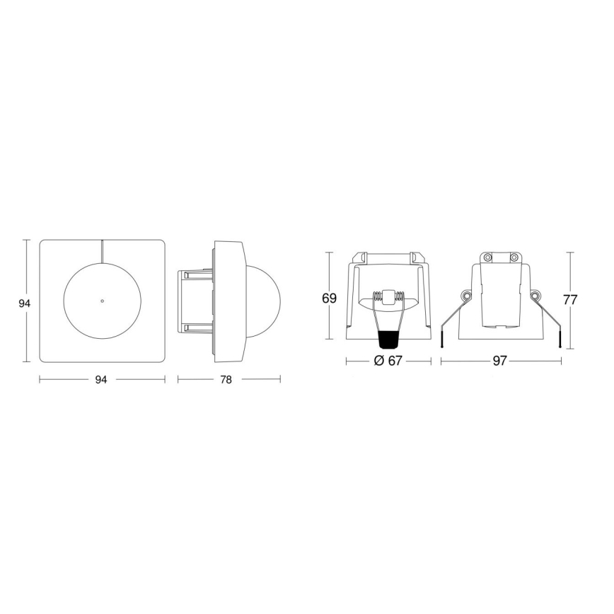Steinel 079680 - Bewegingssensor IS 345 KNX vierkant wit