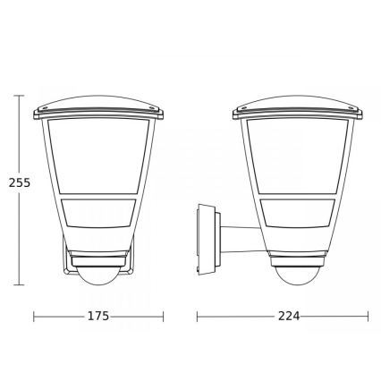 Steinel 084769 - Wandlamp voor buiten met sensor L10S 1xE27/15W/230V IP44