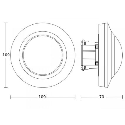 Steinel 087807 - Bewegingssensor inbouw MD-8 ECO COM1 360° wit