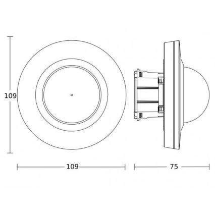 Steinel 087845 - Détecteur de mouvement encastrable avec détecteur de présence PD-24 ECO COM1 360° noir