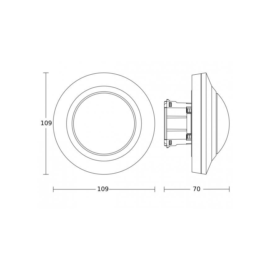 Steinel 087968 - Bewegingssensor inbouw met aanwezigheidssensor PD-8 ECO KNX 360° zwart