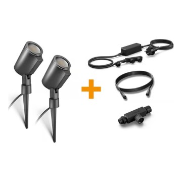 Steinel 093907 - Startersset LED RGBW, 2x buitenlamp LED/7,8W/24V IP65